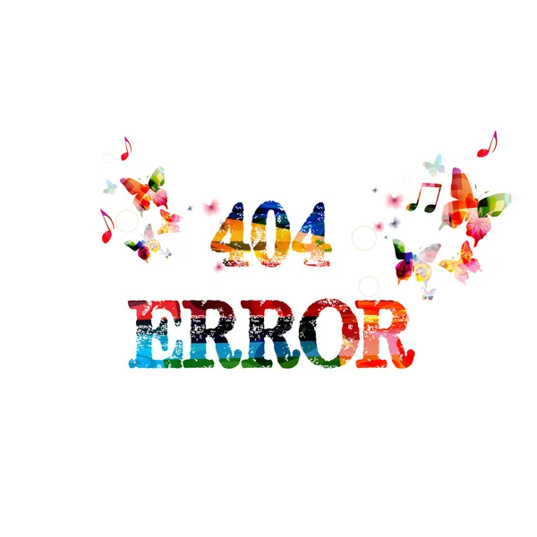 Erreur 404 design coloré — Image vectorielle