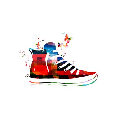 Renkli spor ayakkabı arka plan