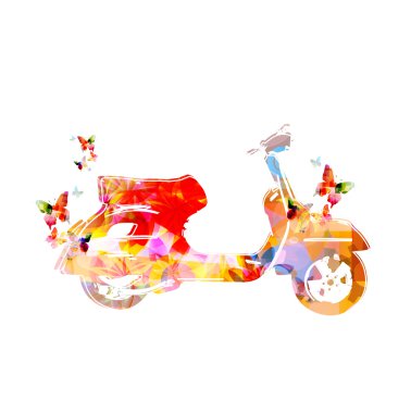 Kelebekler ile renkli vespa