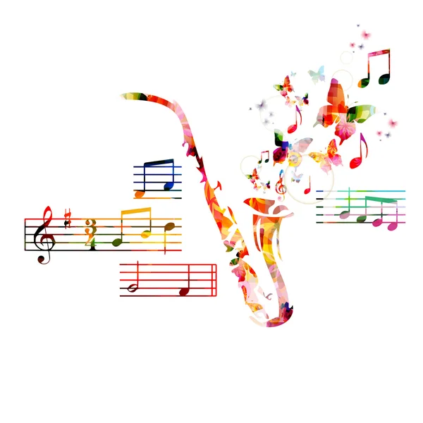 Diseño colorido de saxofón — Archivo Imágenes Vectoriales