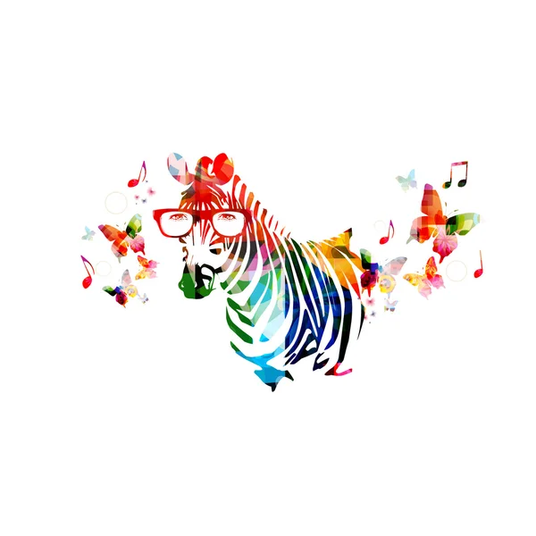 Projeto colorido da zebra — Vetor de Stock