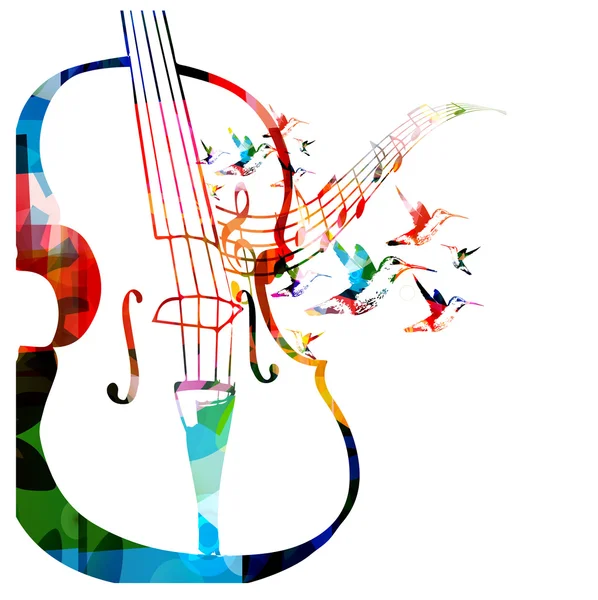 Colorato disegno violoncello — Vettoriale Stock