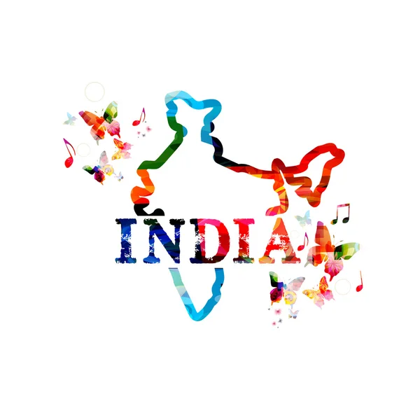 Mapa colorido da Índia — Vetor de Stock