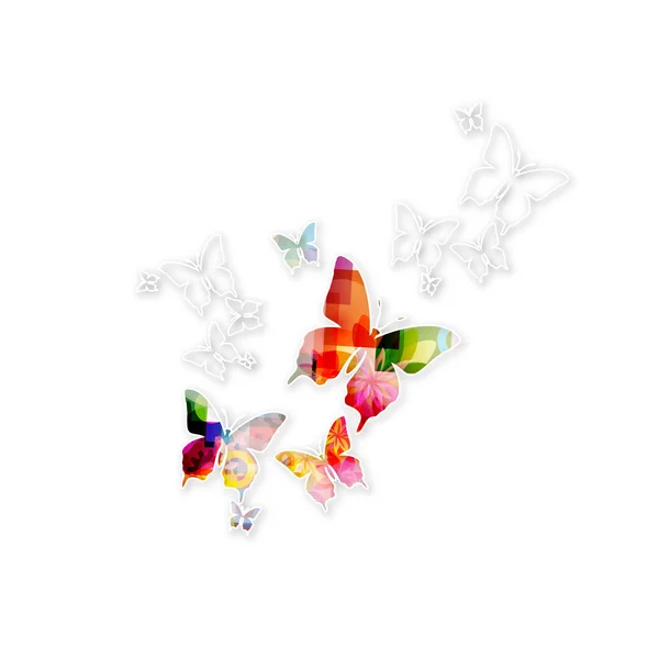 Красочный фон с бабочками — стоковый вектор