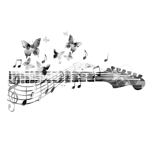 Kytaru hmatník s motýly — Stockový vektor