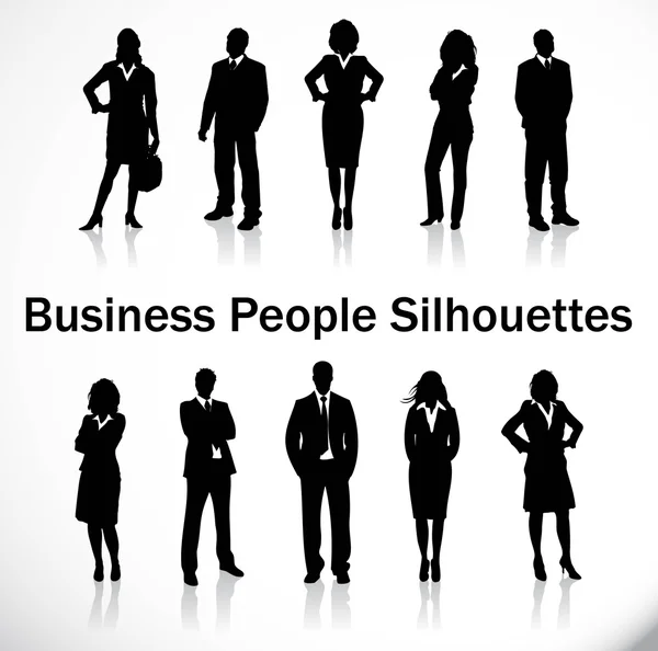 Business people silhouettes — Stock Vector