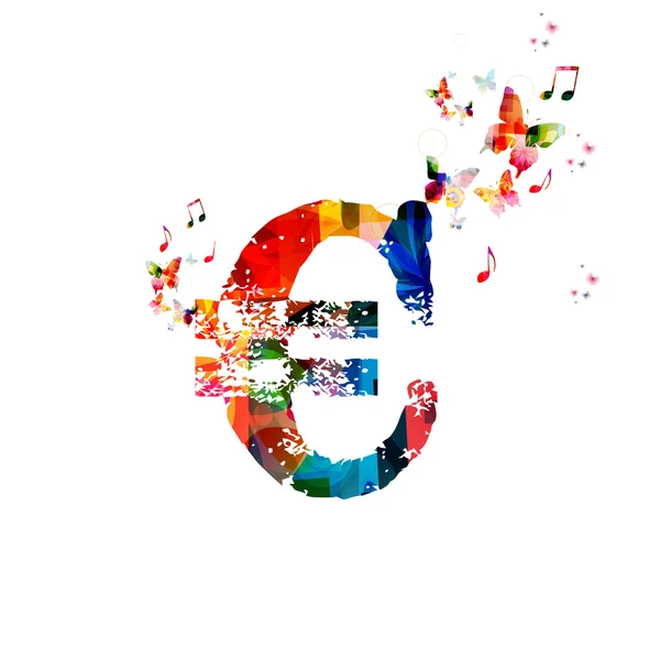 Symbole euro coloré — Image vectorielle