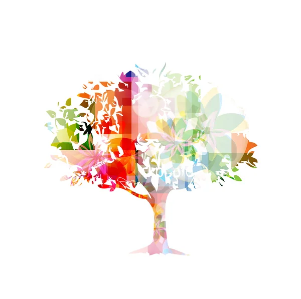 Astratto albero colorato — Vettoriale Stock