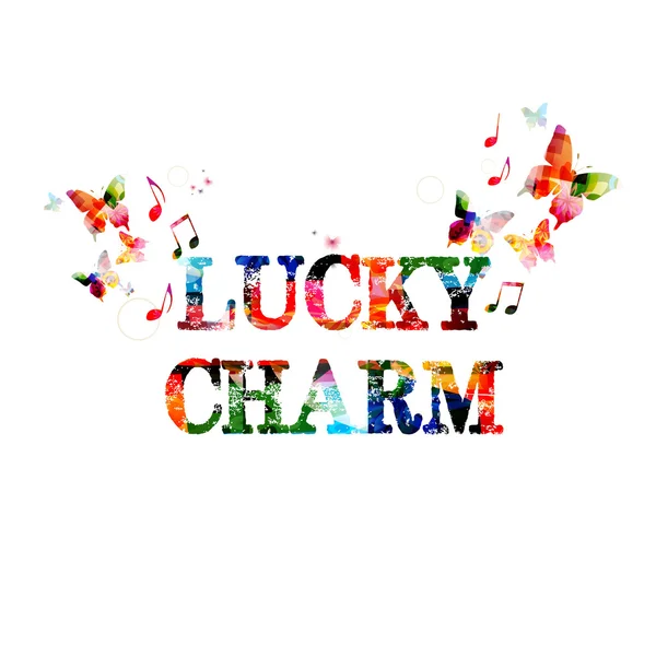 Colorato sfondo "LUCKY CHARM" — Vettoriale Stock