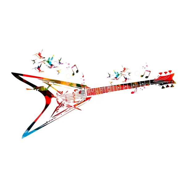 Fondo de música colorida con guitarra . — Archivo Imágenes Vectoriales
