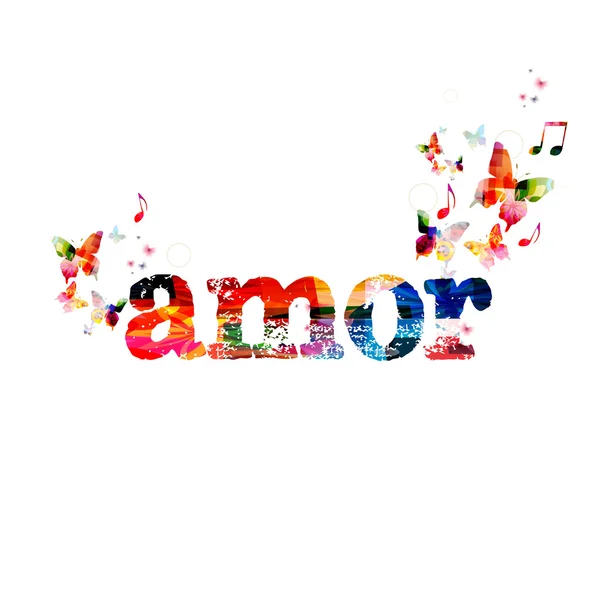 Kleurrijke "amor" achtergrond — Stockvector