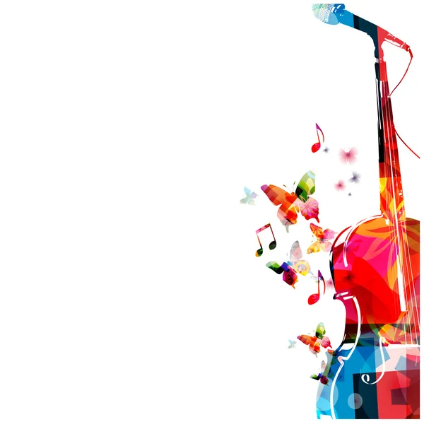 Violoncelle coloré avec microphone — Image vectorielle