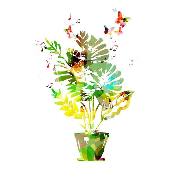 Fiore colorato in vaso — Vettoriale Stock