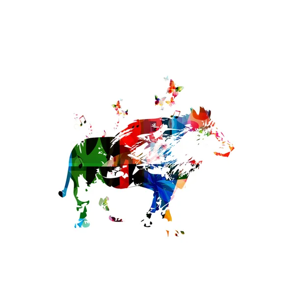 Fond de lion coloré — Image vectorielle