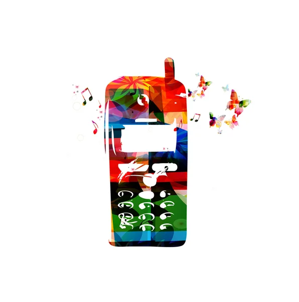 Teléfono móvil colorido — Vector de stock