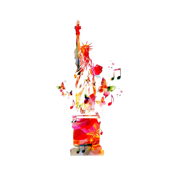 Colorful Statue of Liberty — Stock Vector