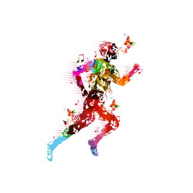 Renkli runner siluet arka plan