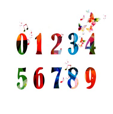 Renkli kelebekler sayılarla