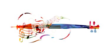 Müzik notaları ile renkli viyolonsel