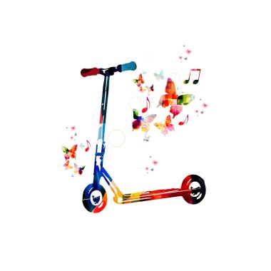 Renkli tekme scooter arka plan