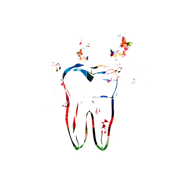 Kleurrijke tand achtergrond — Stockvector
