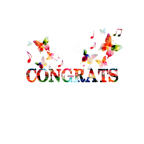 Fundo colorido "CONGRATOS" —  Vetores de Stock