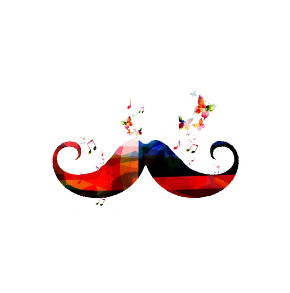 Colorful mustaches background — Stock Vector