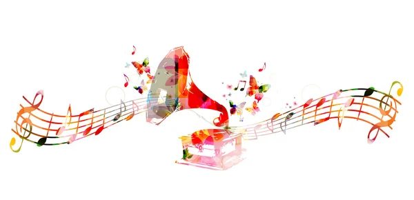 Conception de gramophone coloré — Image vectorielle