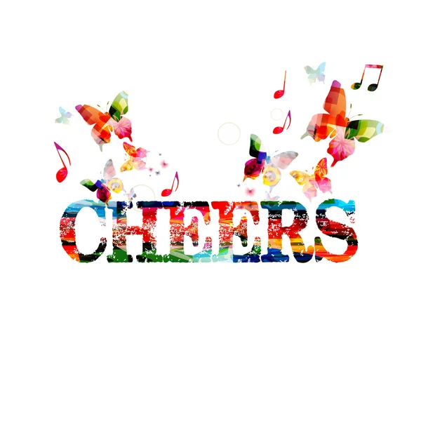 Fundo colorido "CHEERS" — Vetor de Stock