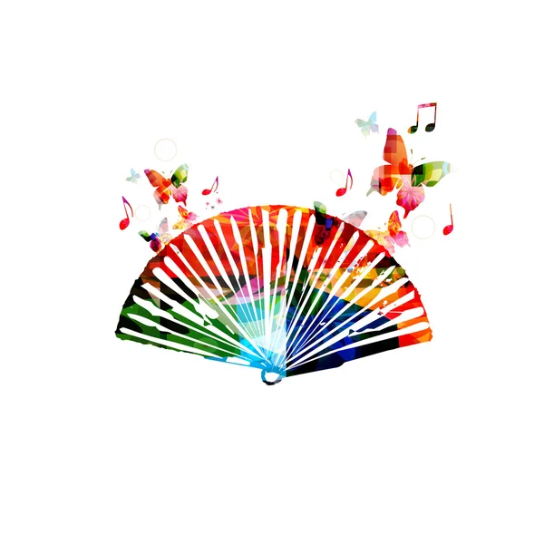 다채로운 접이식 팬 디자인 — 스톡 벡터