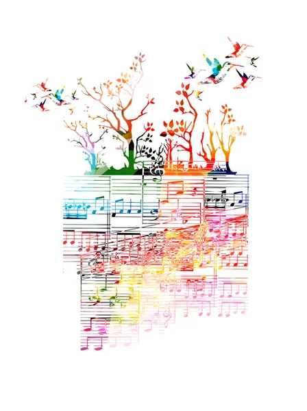 Fond musical coloré — Image vectorielle