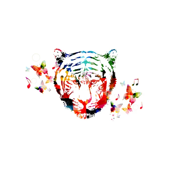 Testa di tigre colorata — Vettoriale Stock