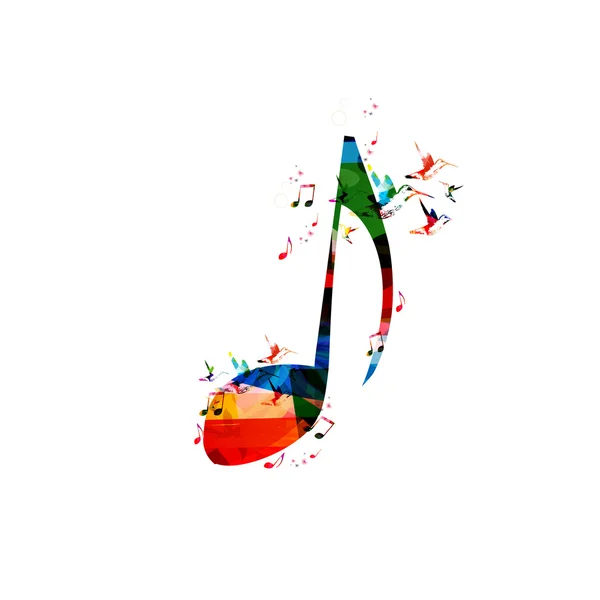 다채로운 음악 노트 배경 — 스톡 벡터