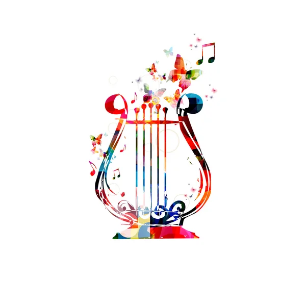 Colorful lyre design — Stock Vector