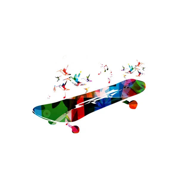 다채로운 스케이트 보드 배경 — 스톡 벡터