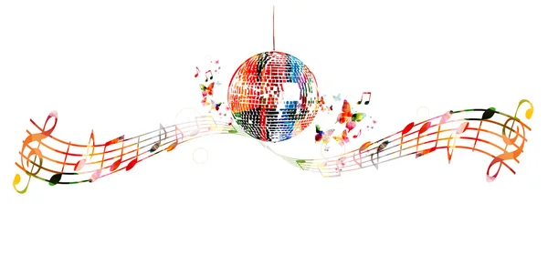 Colorido disco bola fondo — Vector de stock