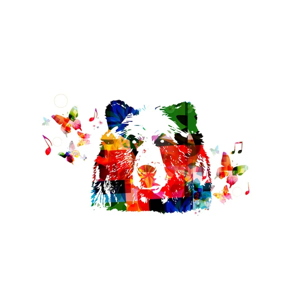 Tête d'ours colorée — Image vectorielle