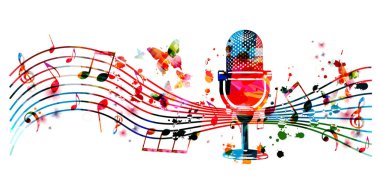 Audio podcast concept, podcast recording, online show, live streaming, broadcasting colorful vector illustration design