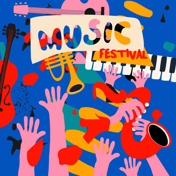 Ilustración Vectorial Evento Musical — Vector de stock