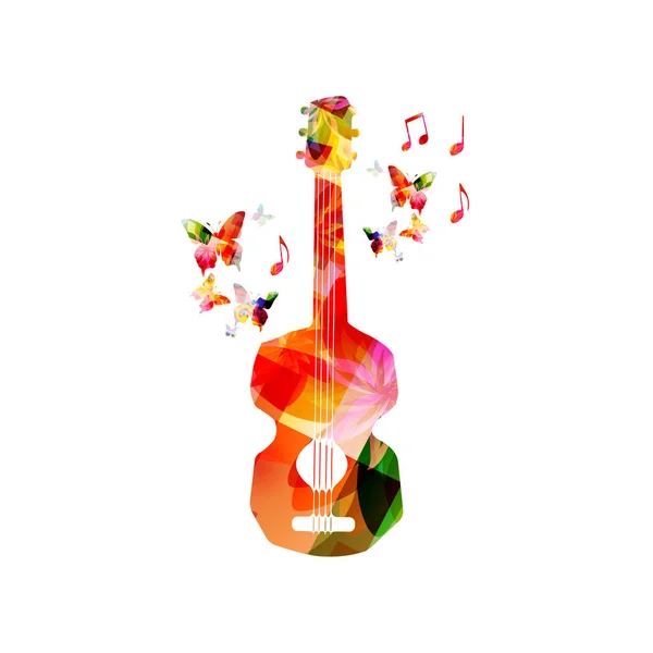 Музичний Промо Постер Музичним Інструментом Барвистий Вектор Живих Концертних Заходів — стоковий вектор