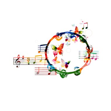 Colorful tambourine background clipart