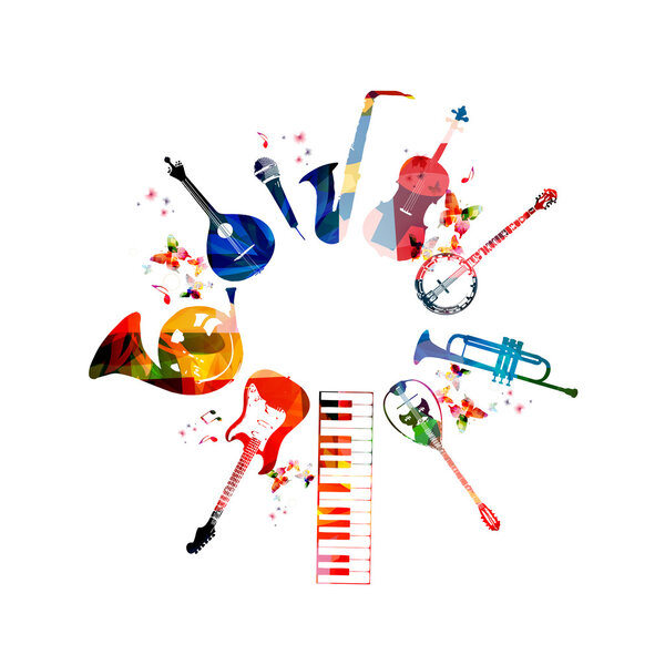 Colorful musical instruments design