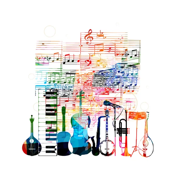 Musical instruments design — Stock Vector