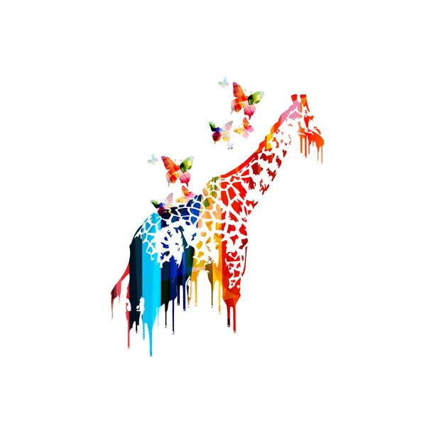Conception de girafe vectorielle colorée — Image vectorielle