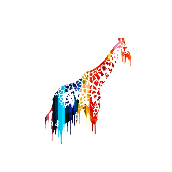 Conception de girafe vectorielle colorée — Image vectorielle