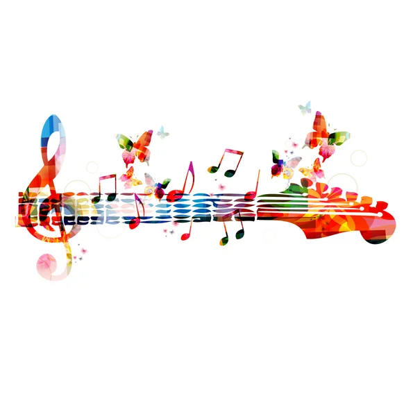 Diapasón colorido guitarra — Vector de stock