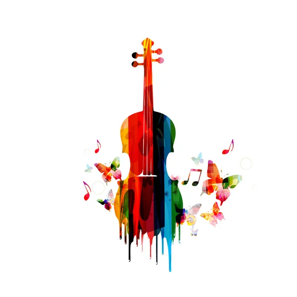 Violin colorful design — Stock Vector