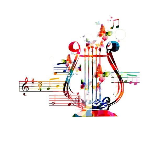 Colorful lyre design — Stock Vector