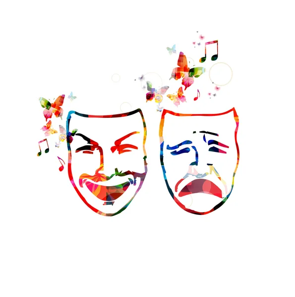 Kleurrijke theater maskers — Stockvector