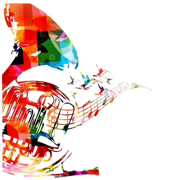 Corne française colorée aux colibris — Image vectorielle
